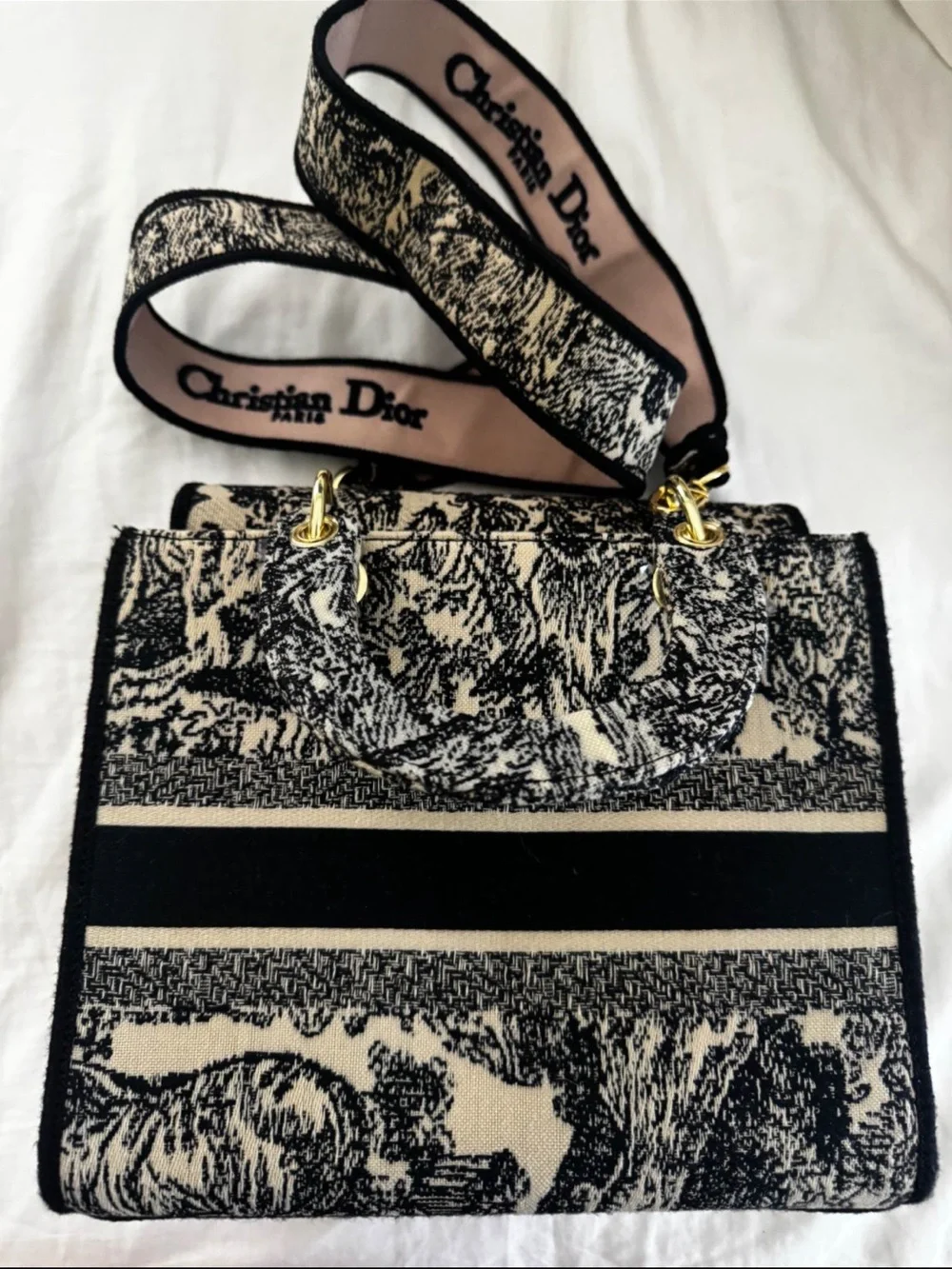New Designer Inspired Toile Embroidered Tote